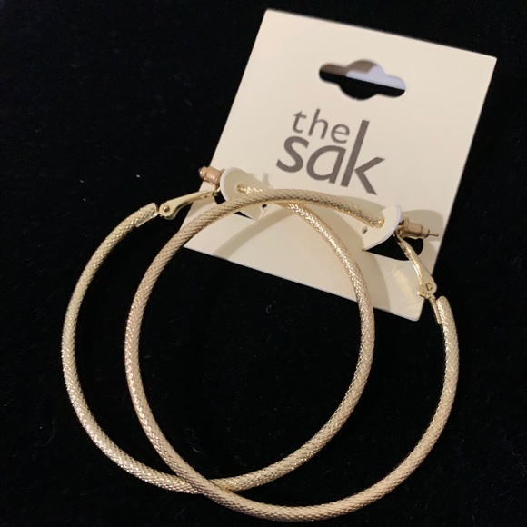 The Sak Gold Textured Hoop Earrings - Picture 2 of 3